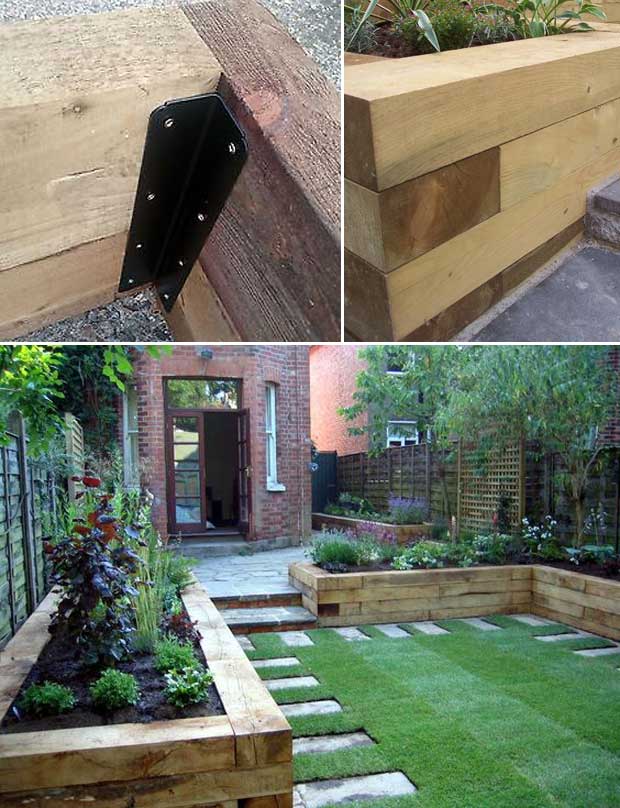 Railway Sleepers Garden Edging