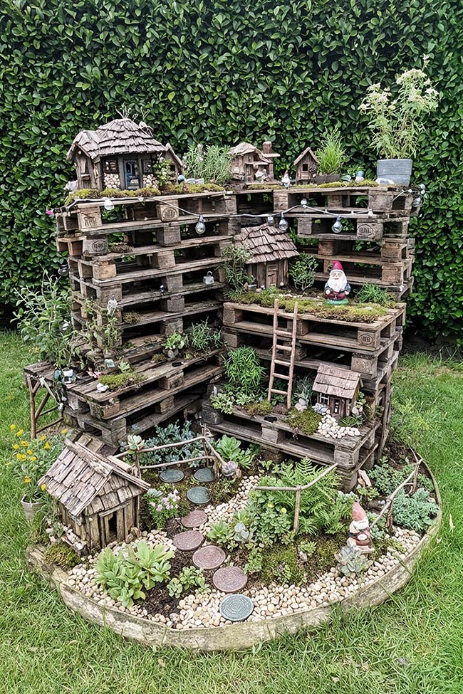 Whimsical Fairy Village Corner Garden