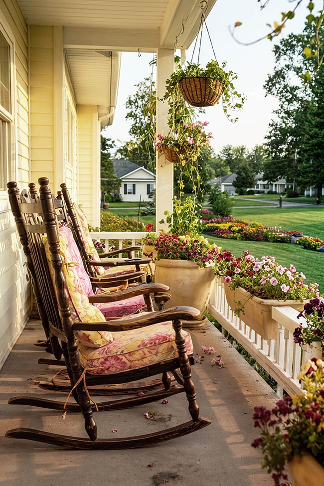 The Classic Comfort of Southern Rocking Chairs on the Front Porch