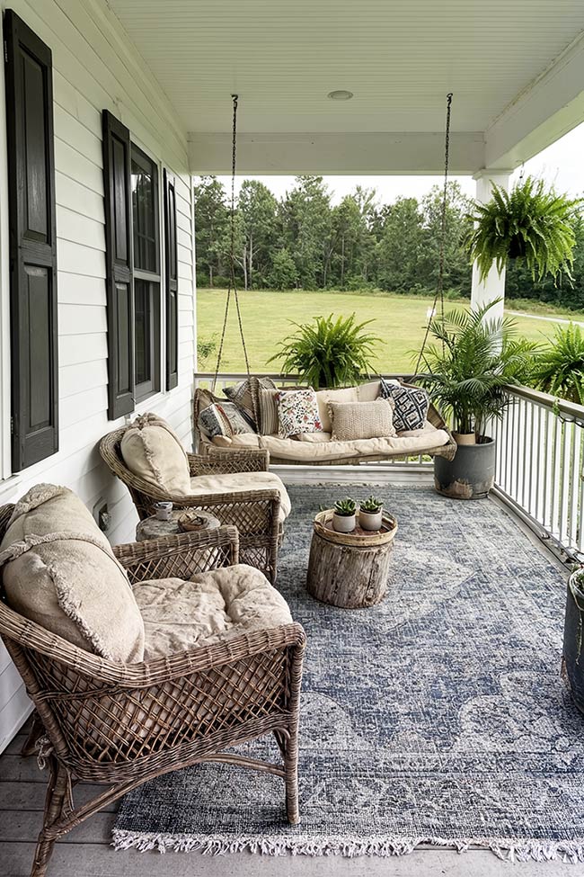 The Ultimate Porch Swing and Rug Retreat at the Entry Porch