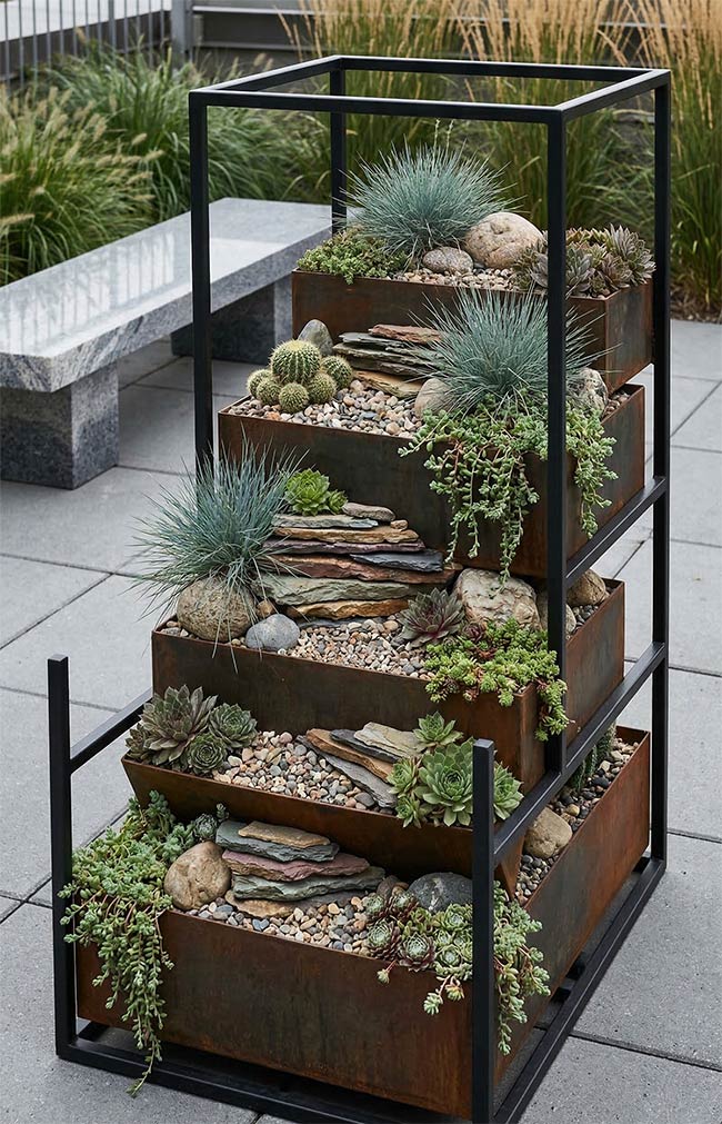 Vertical Industrial Shelving Garden