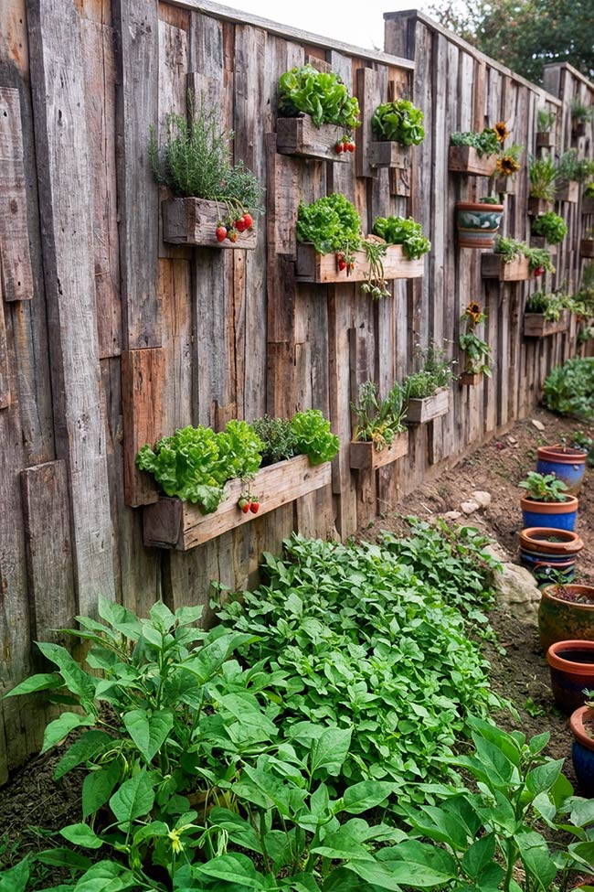 Vertical Fence-Mounted Box Garden