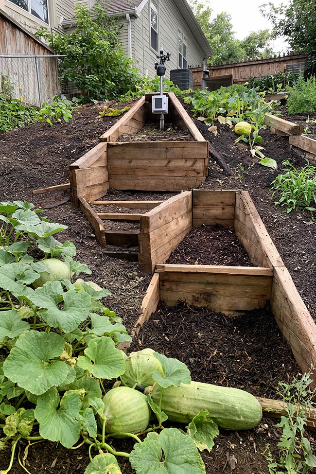 Multi-Level Timber Planters with Smart Control