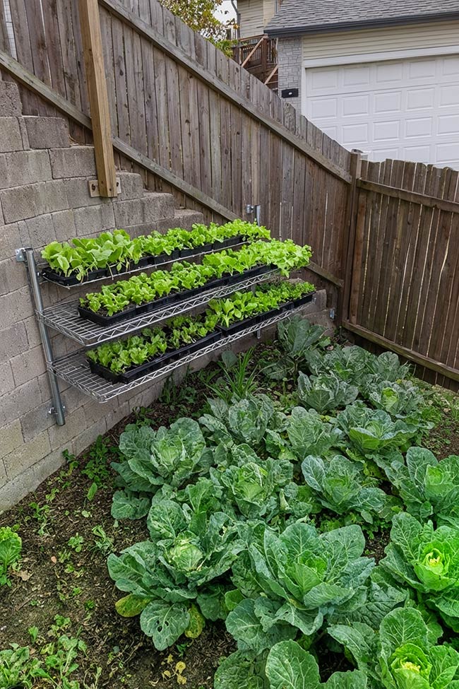 Wall-Mounted Multi-Tier Seedling Station