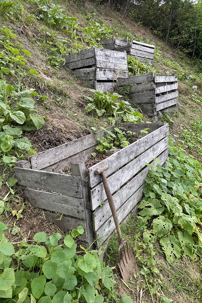 Repurposed Wooden Crate Hillside Planters