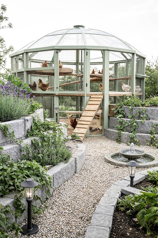 The Dome Coop: A Modern Circular Garden Combo