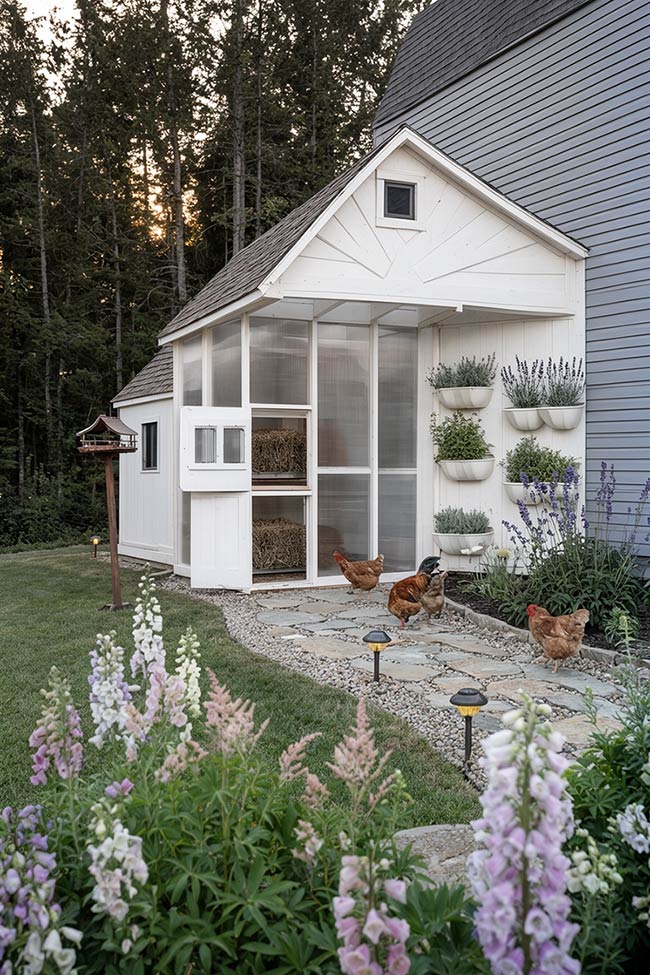 Wall-Mounted Herbs for a Space-Saving Chicken Coop
