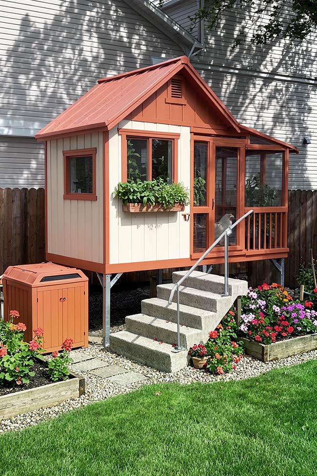 Tiered Flower Beds for an Elevated Chicken Coop Garden