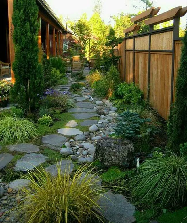 Japanese Zen Path for a Narrow Shade Garden