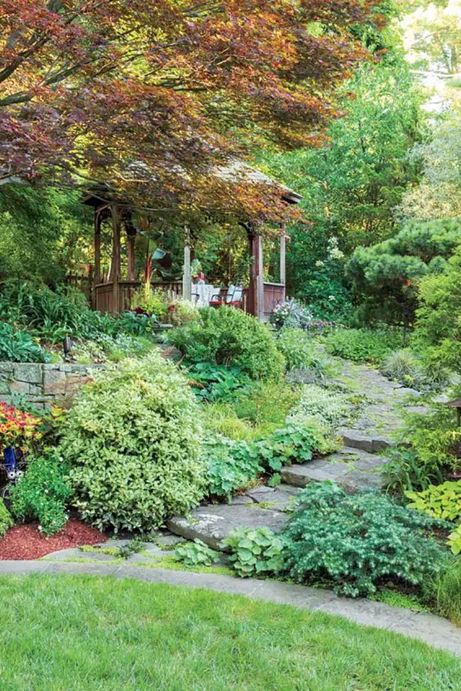 The Garden Gazebo: A Stone-Path Escape in the Shade